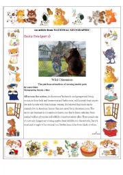 English Worksheet: debate (written and oral) about 2 serious articles EXOTIC PETS and VICTOR OF AVEYRON, A FERAL CHILD. Several exercises.