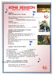 English Worksheet: Song Count on me - Bruno Mars