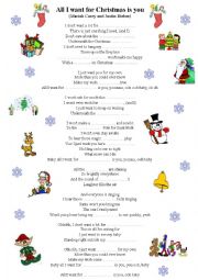 English Worksheet: All I want for Christmas is you