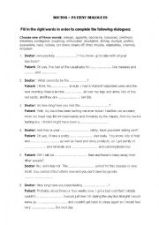 English Worksheet: Doctor -patient dialogues