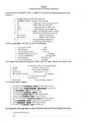 English Worksheet: The simple present Vs. The present continuous