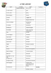 English Worksheet: airport vocabulary