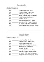 English Worksheet: school rules