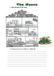 English Worksheet: House - Prepositions of Place - There to be