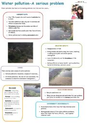 English Worksheet: Water Pollution - A serious problem