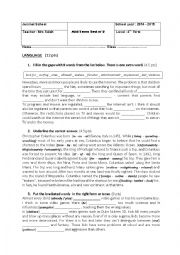 English Worksheet: Mid term test n 2 4th form