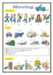 English Worksheet: Moving