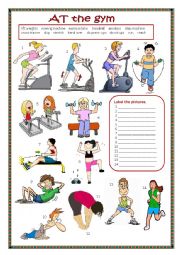 English Worksheet: At the gym.