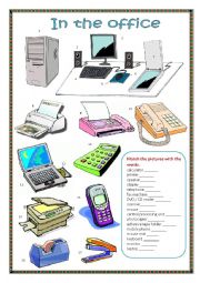 English Worksheet: In the office.