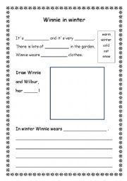 English Worksheet: Winnie in winter clothes