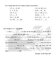 English Worksheet: MLK speech