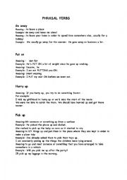 English Worksheet: Phrasal Verbs