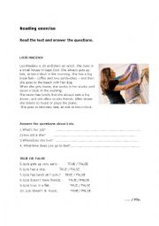 English Worksheet: reading exercise