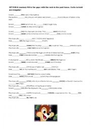 English Worksheet: Donald & Chipmunks - All in a Nutshell (Past Simple)
