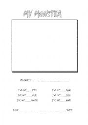 English Worksheet: MY MONSTER