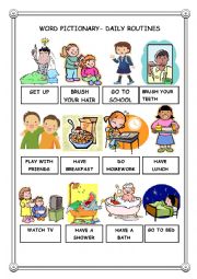 English Worksheet: daily routines