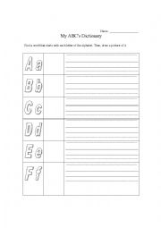 English Worksheet: My ABCs Dictionary