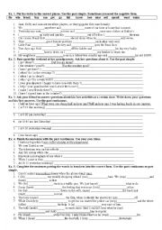 English Worksheet: past simple