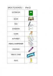English Worksheet: back to school 2