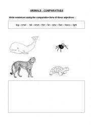 English Worksheet: Animals comparatives