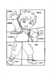 English Worksheet: Body parts JIGSAW