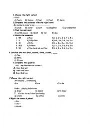 English Worksheet: Grammar test