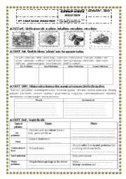 English Worksheet: pollution :causes and effects