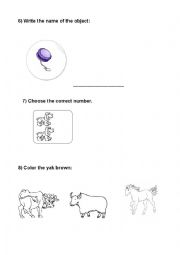 English Worksheet: Diagnostic test for Young Learners- Part 2