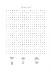 English Worksheet: words to describe yourself wordsearch