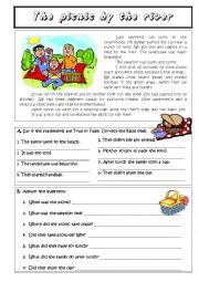 English Worksheet: The picnic by the river 