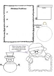 English Worksheet: Christmas Around the World Poster