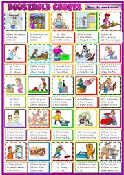 English Worksheet: Household chores, multiple choice activity 2