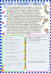 English Worksheet: The best of weekends ! Really!!/ household chores  reading