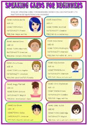 English Worksheet: 30 speaking cards for young learners
