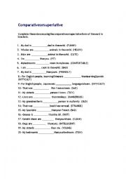 English Worksheet: comparative or superlative 