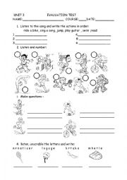 English Worksheet: Test for Spanish young learners