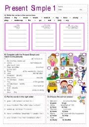 English Worksheet: Present Simple 1