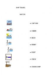 English Worksheet: SHIP TRAVEL - MATCH