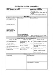 ELL Guided Reading Lesson Plan Template