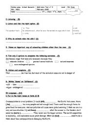 English Worksheet: Mid-term test 9th form n2