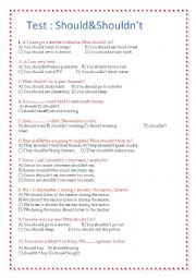 English Worksheet: Should & Shouldnt Test