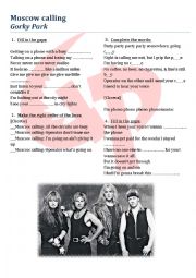 English Worksheet: Moscow Calling Song