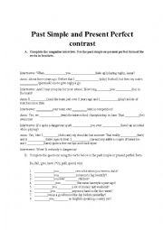 English Worksheet: Past Simple and Present Perfect