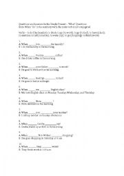 English Worksheet: Questions and Answers in the Simple Present