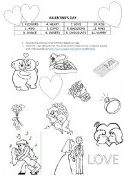 English Worksheet: Valentines Day - for all ages 