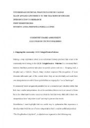 English Worksheet: MAPPING THE COMMUNITY