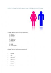English Worksheet: Gender equality-previous ideas