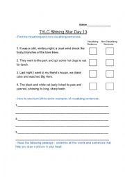 English Worksheet: Identifying Visual Language and Visualising Sentences