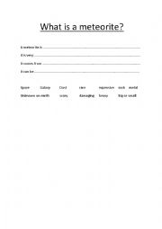 English Worksheet: What is a Meteorite