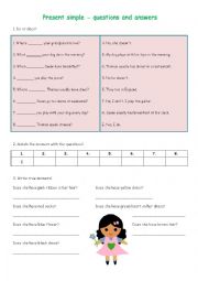 English Worksheet: Present simple - questions and answers